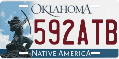OK license plate 592ATB