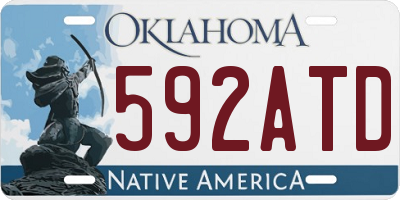 OK license plate 592ATD