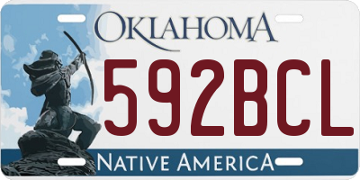 OK license plate 592BCL