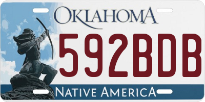 OK license plate 592BDB