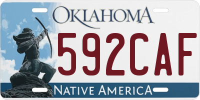 OK license plate 592CAF