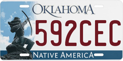 OK license plate 592CEC