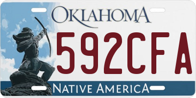 OK license plate 592CFA