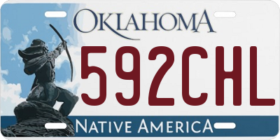 OK license plate 592CHL
