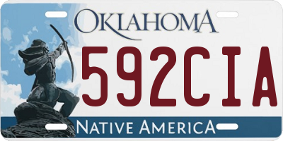 OK license plate 592CIA