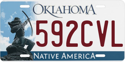 OK license plate 592CVL