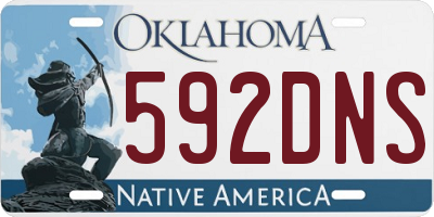 OK license plate 592DNS