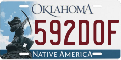 OK license plate 592DOF