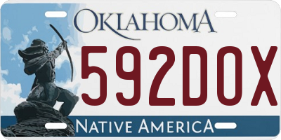 OK license plate 592DOX