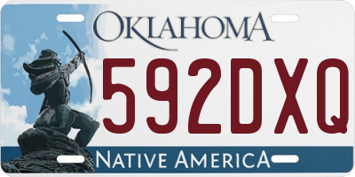 OK license plate 592DXQ