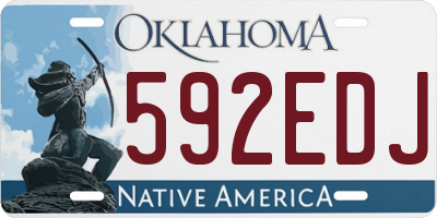 OK license plate 592EDJ