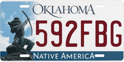 OK license plate 592FBG