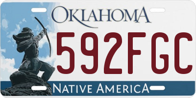OK license plate 592FGC