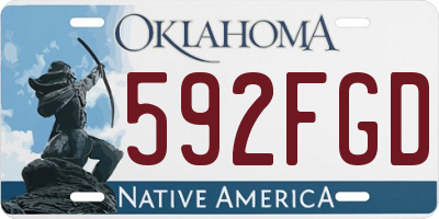 OK license plate 592FGD