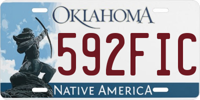 OK license plate 592FIC