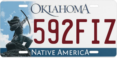 OK license plate 592FIZ