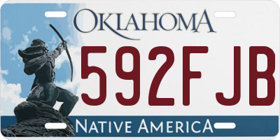 OK license plate 592FJB