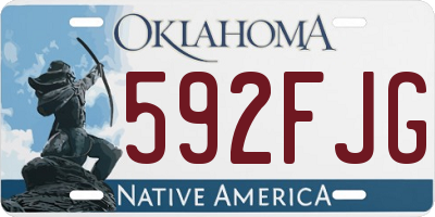 OK license plate 592FJG