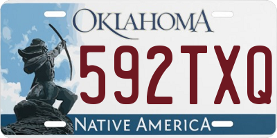 OK license plate 592TXQ