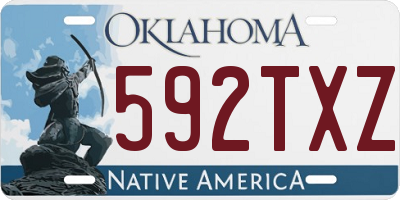OK license plate 592TXZ