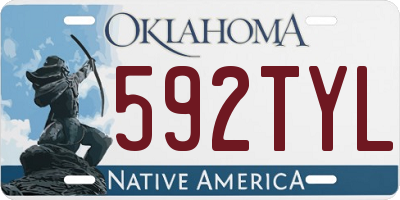 OK license plate 592TYL