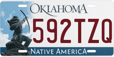 OK license plate 592TZQ