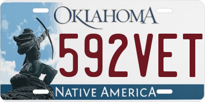 OK license plate 592VET