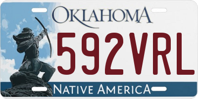 OK license plate 592VRL