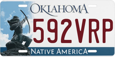 OK license plate 592VRP