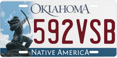 OK license plate 592VSB
