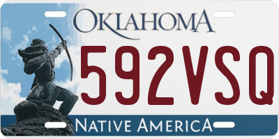 OK license plate 592VSQ