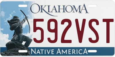 OK license plate 592VST