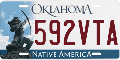 OK license plate 592VTA