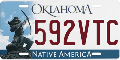 OK license plate 592VTC