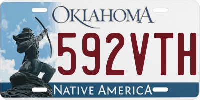 OK license plate 592VTH