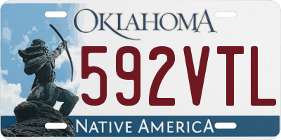 OK license plate 592VTL