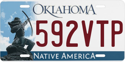 OK license plate 592VTP