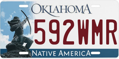 OK license plate 592WMR