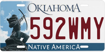 OK license plate 592WMY