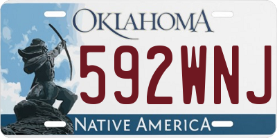 OK license plate 592WNJ