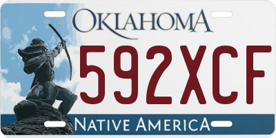 OK license plate 592XCF