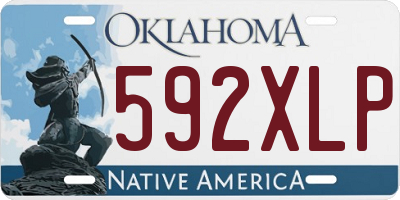 OK license plate 592XLP