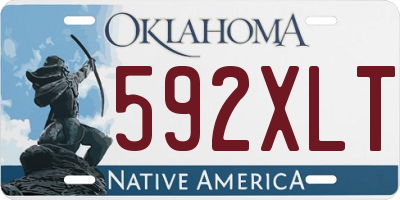 OK license plate 592XLT