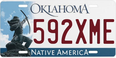 OK license plate 592XME