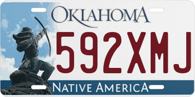 OK license plate 592XMJ