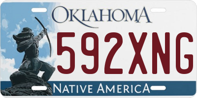 OK license plate 592XNG
