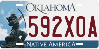 OK license plate 592XOA