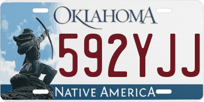 OK license plate 592YJJ