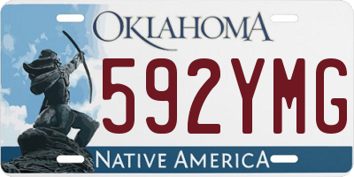 OK license plate 592YMG