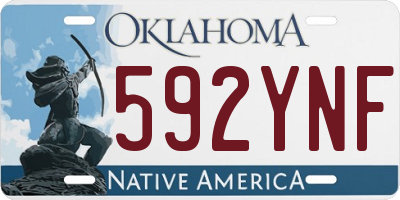 OK license plate 592YNF